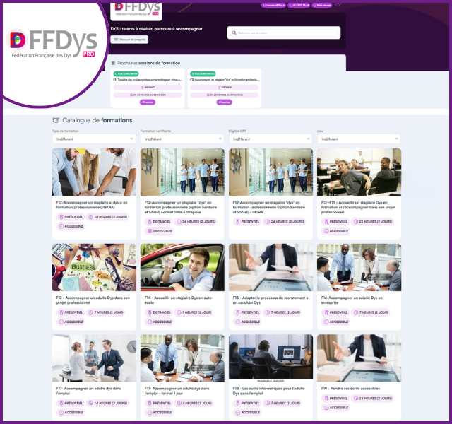 Fédération Française des DYS : toutes les sessions de formation